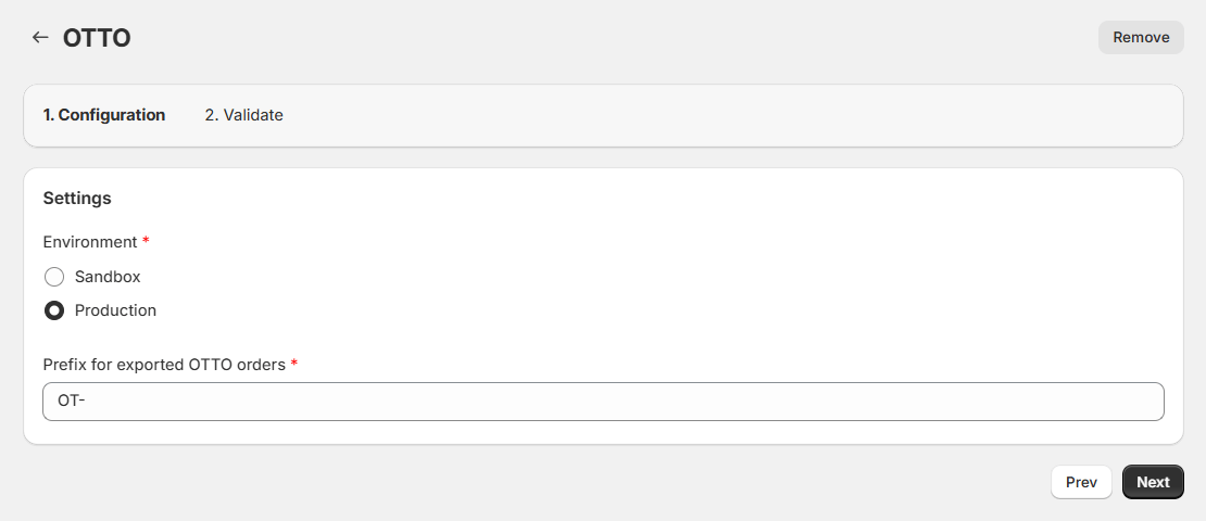 How to set up OTTO Order Import connection in Mulwi (configuration settings)