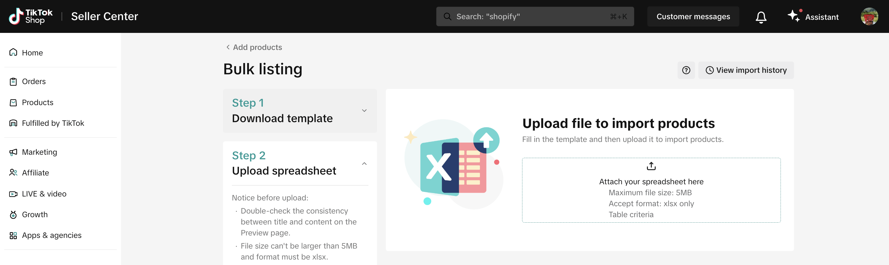 How to connect a TikTok Shop feed to a TikTok Shop (upload feed)
